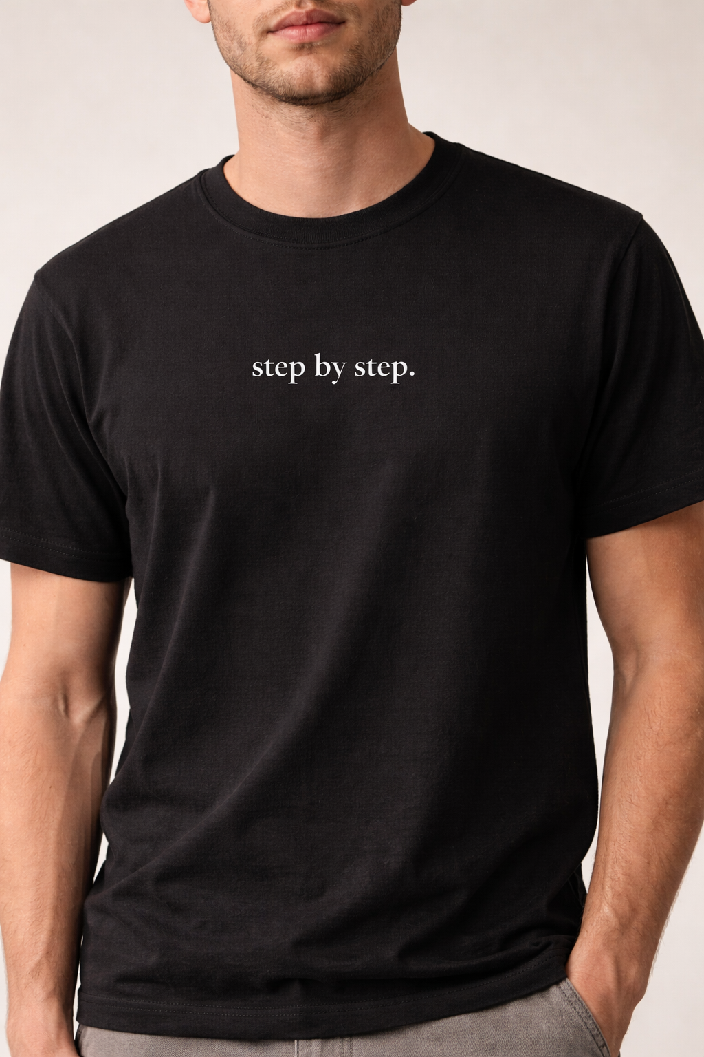 step by step.